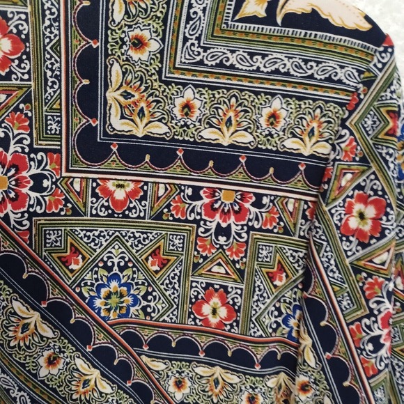 Westport 1962 Size 16 Boho Knit Shift Tie Neck Colorful Print Dress New - Picture 5 of 10